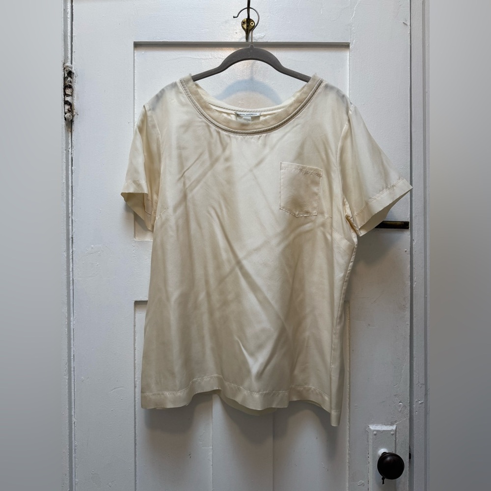 Banana Republic silk t-shirt | Cream color | Size XL